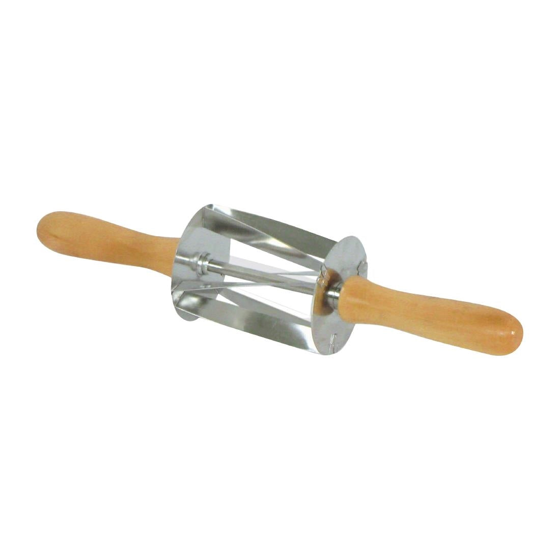 HS516 Gobel Stainless Steel Mini Croissant Roller Cutter with Wooden Handle 345x75x75mm