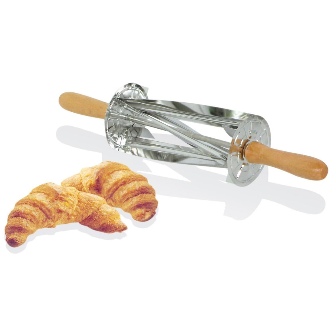 HS517 Gobel Stainless Steel Croissant Roller Cutter with Wooden Handle 510x95x95mm