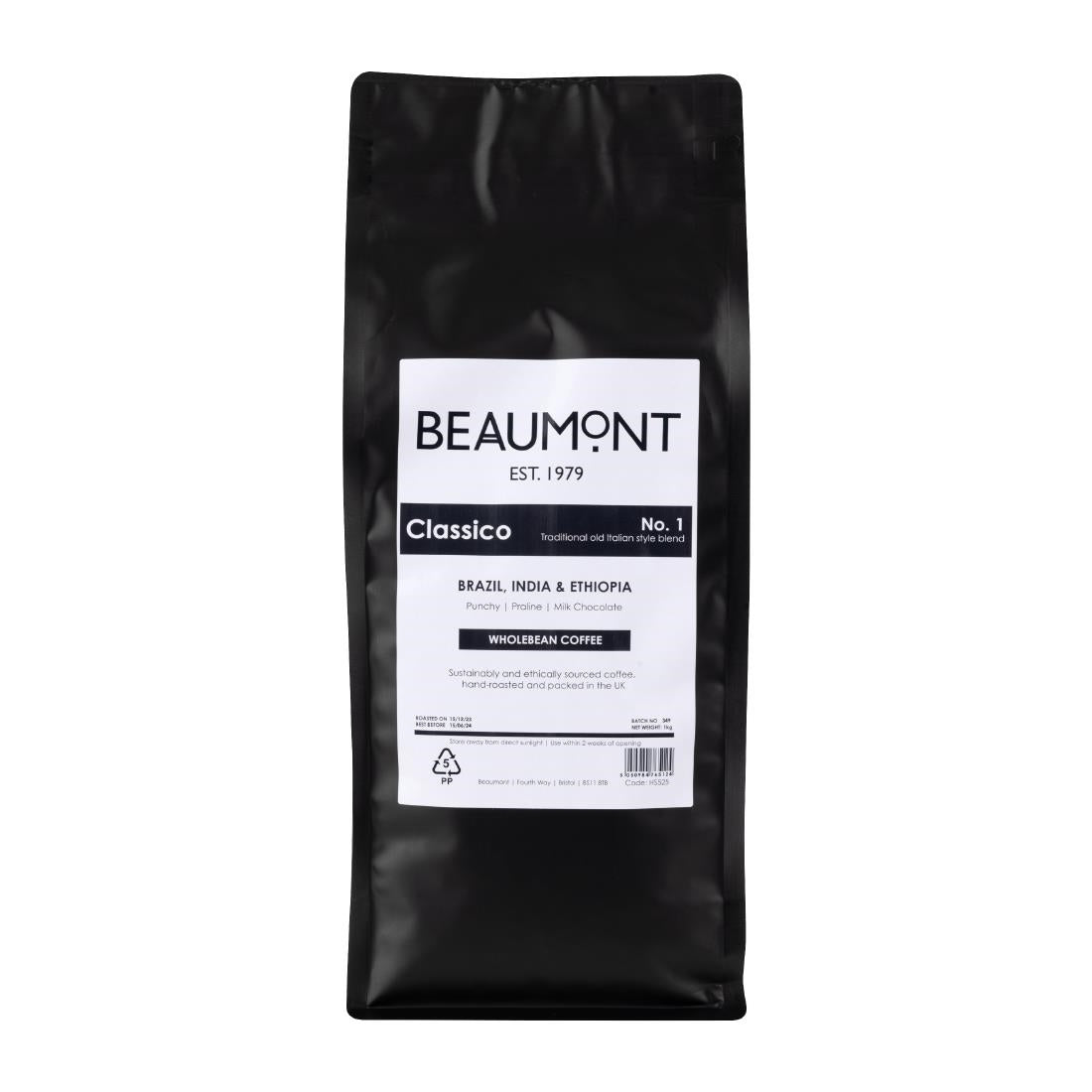 HS525 Beaumont No.1 Classico Coffee Beans 1kg