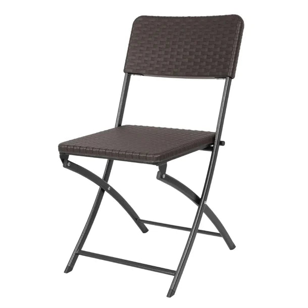 HS558 Bolero Rattan Folding Chairs Brown (Pack of 2)