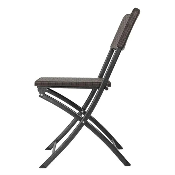 HS558 Bolero Rattan Folding Chairs Brown (Pack of 2)