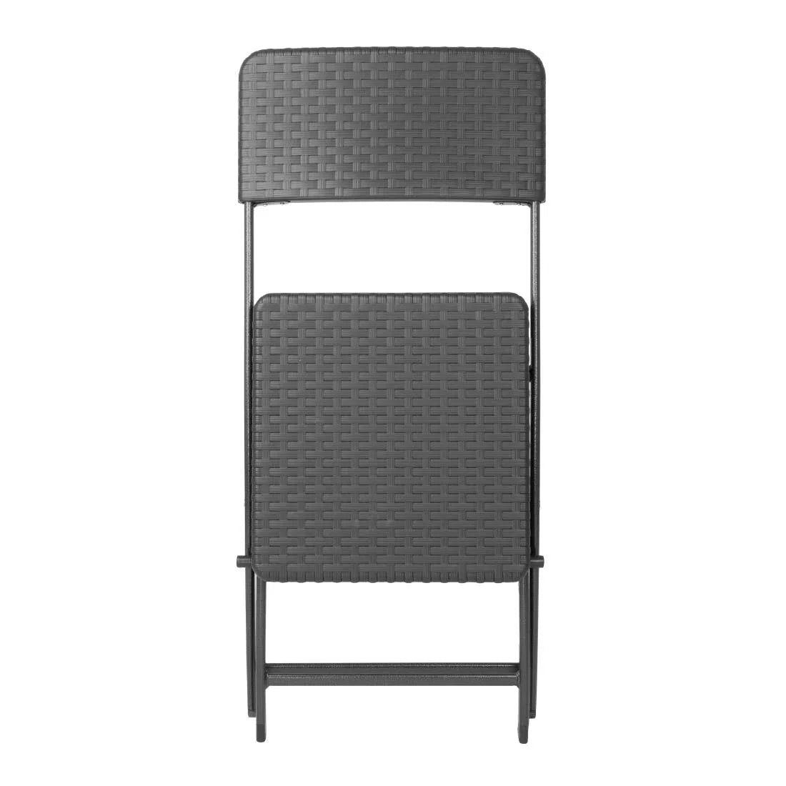 HS559 Bolero Rattan Folding Chair Black (Pack of 2)