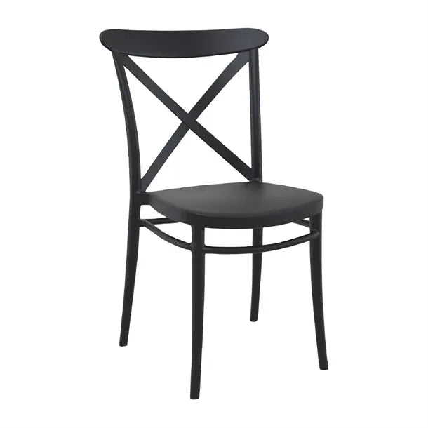 HS600 Cross Side Chair Black (Pack of 2) - JD Catering Equipment Solutions Ltd