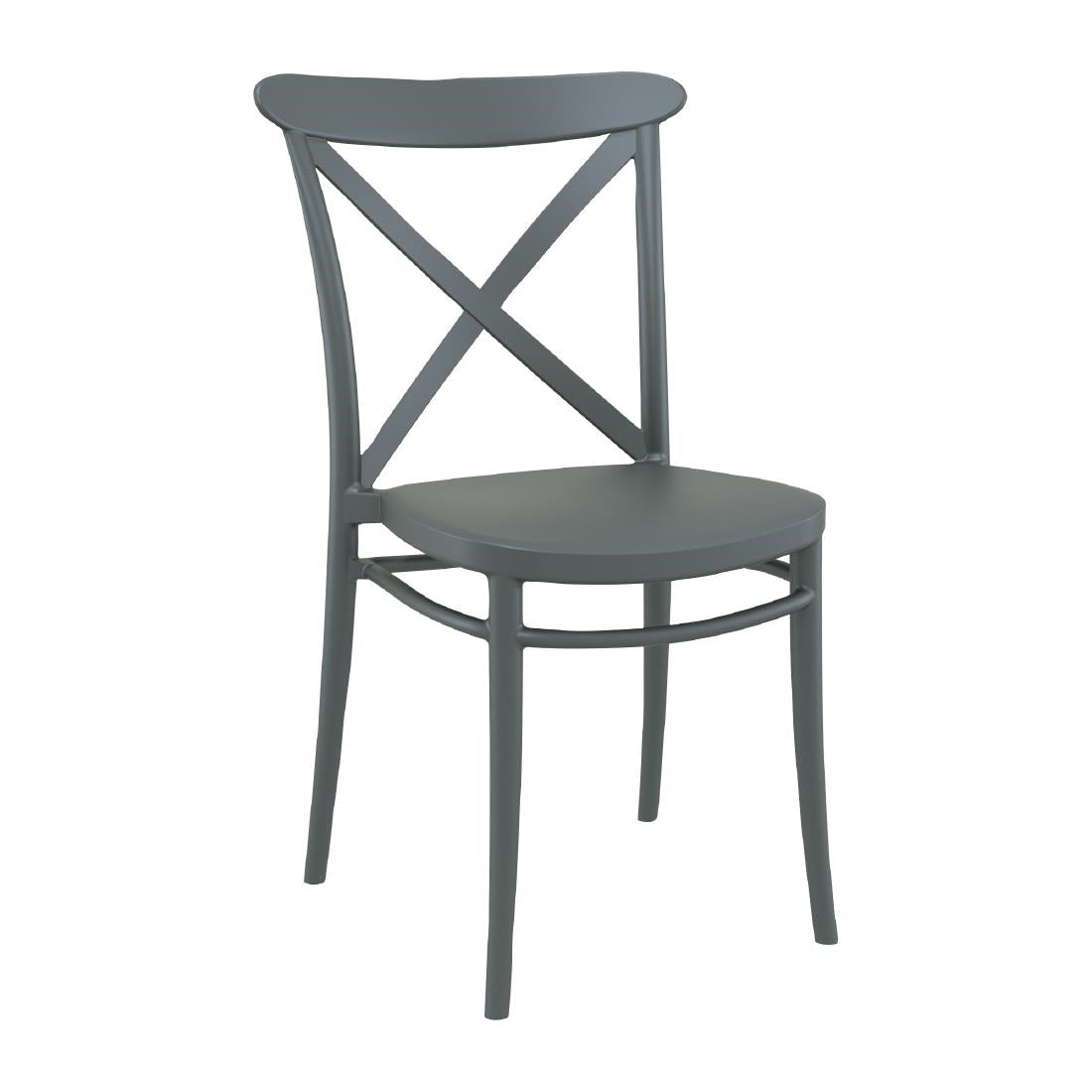 HS601 Cross Side Chair Dark Grey (Pack of 2)