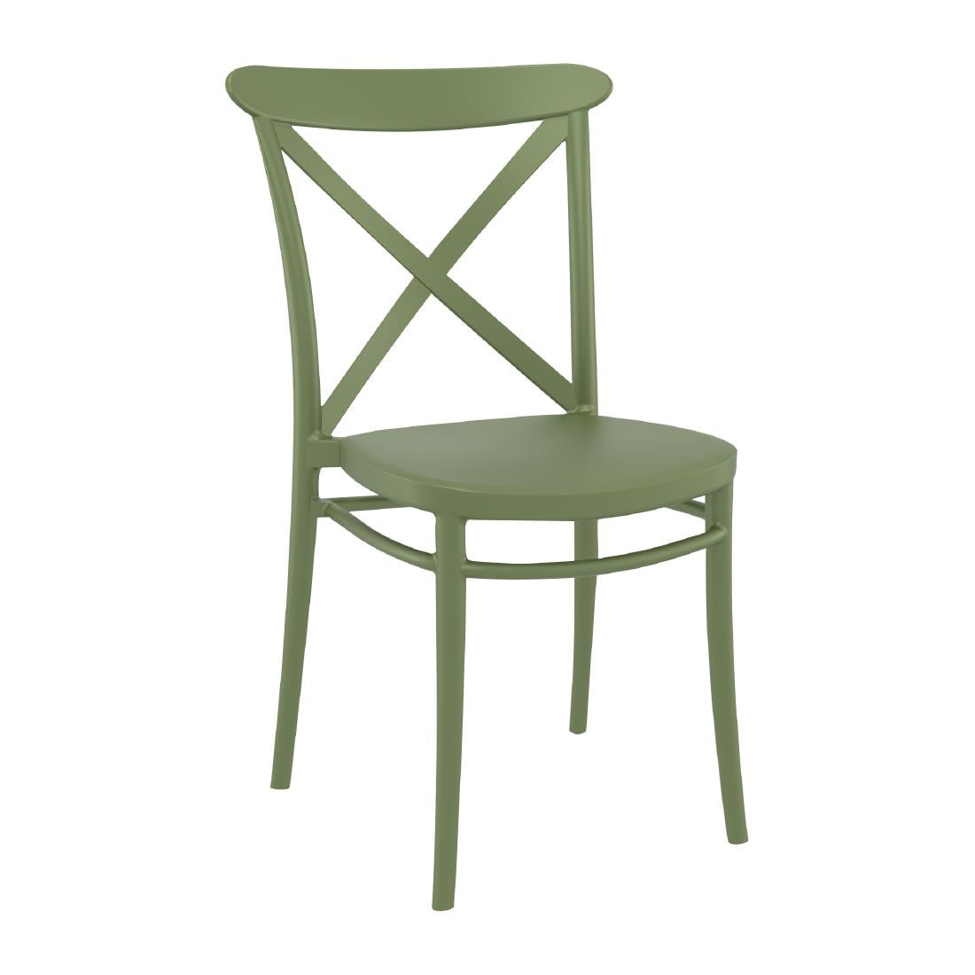 HS602 Cross Side Chair Olive Green (Pack of 2)