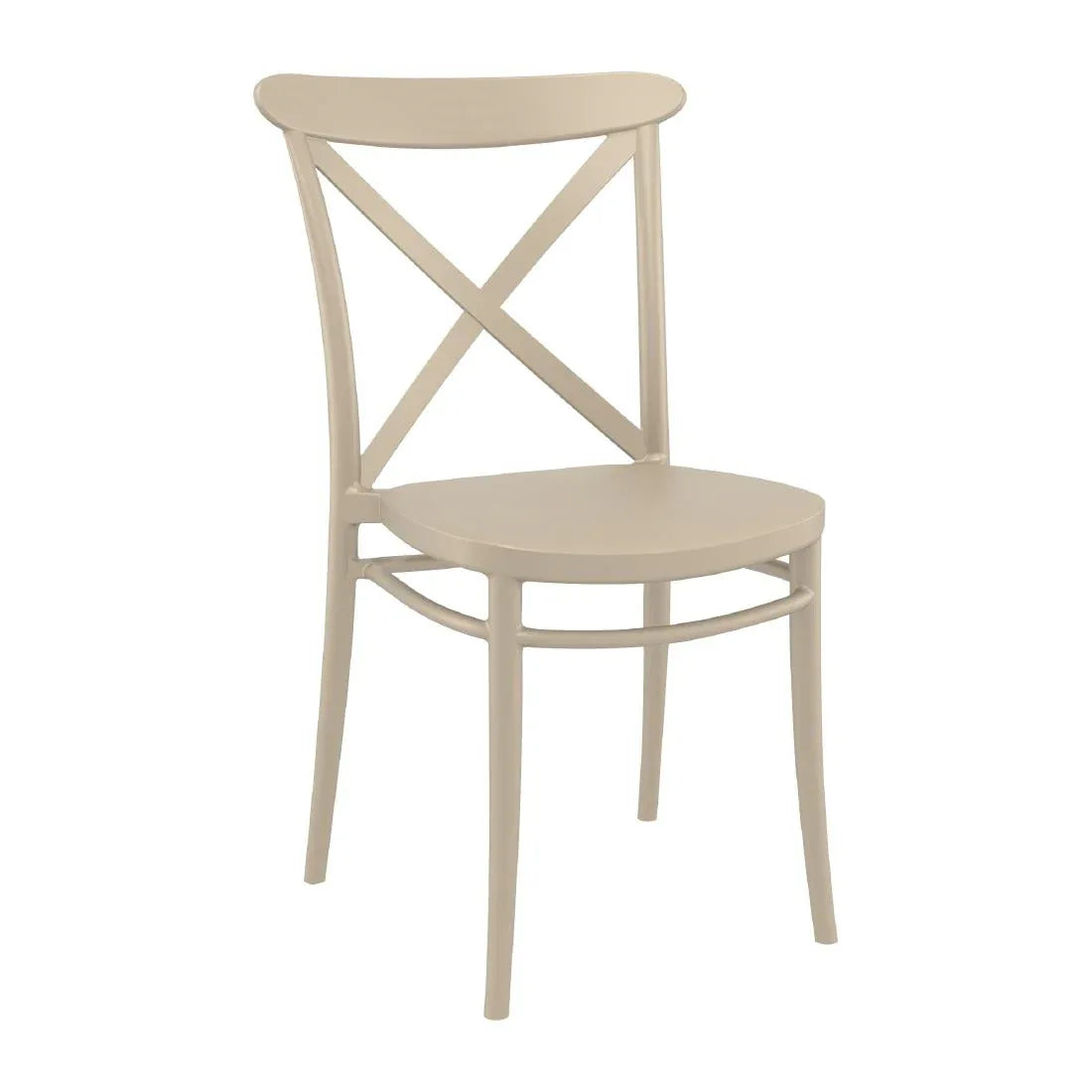 HS603 Cross Side Chair Taupe (Pack of 2) - JD Catering Equipment Solutions Ltd