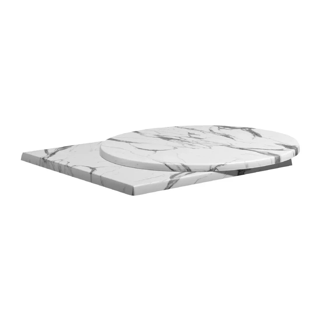 HS625 Enduratop Round Carrara Marble Table Top 900mm - JD Catering Equipment Solutions Ltd