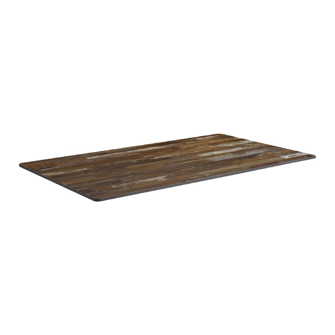 HS693 Extrema Rectangular Planked Vintage Wood Table Top 1190x690mm
