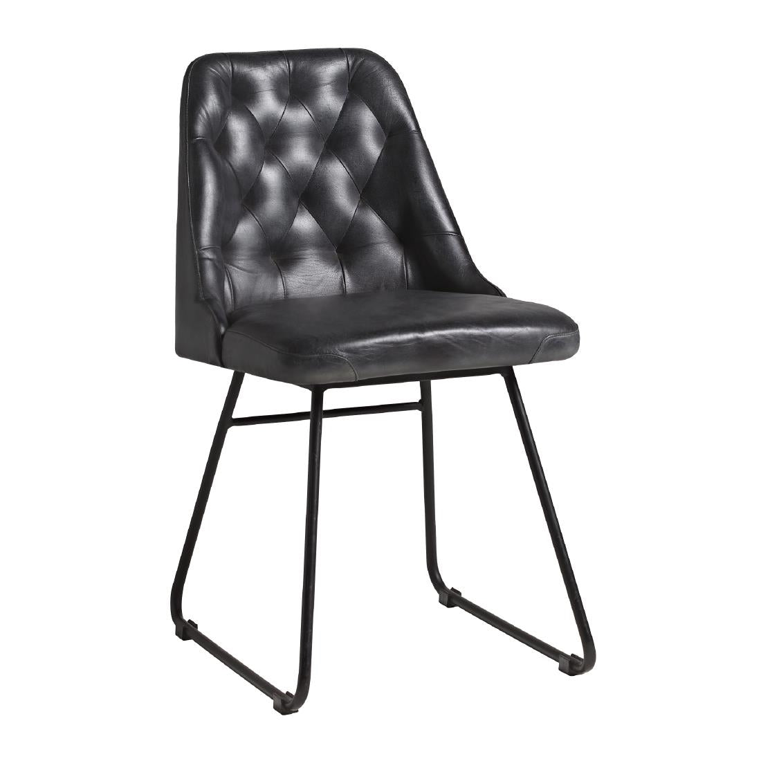 HS733 Harland Side Chair Leather Vintage Black (Pack of 2)