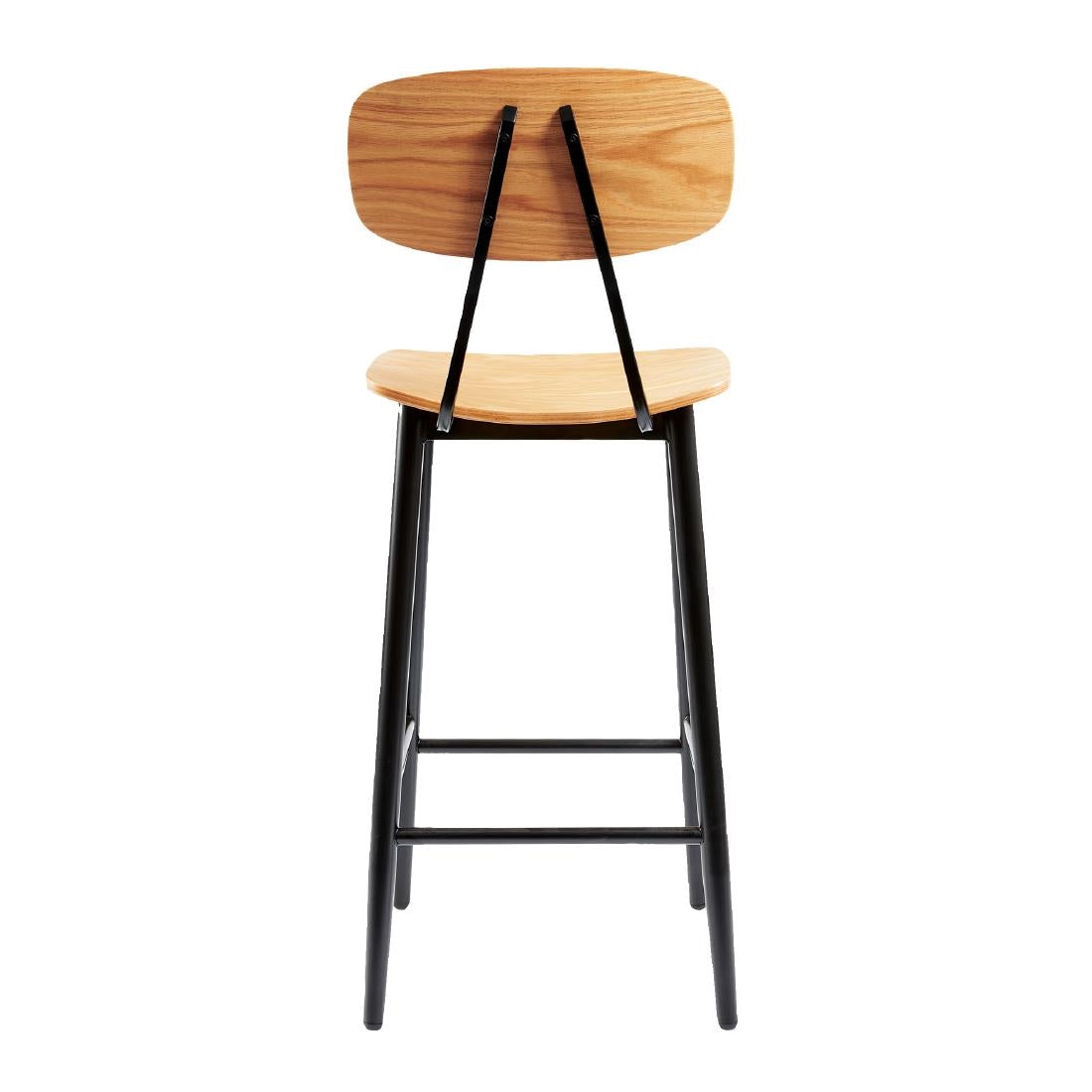 HS737 Juna Bar Stool Ply Oak & Black Steel (Pack of 2)