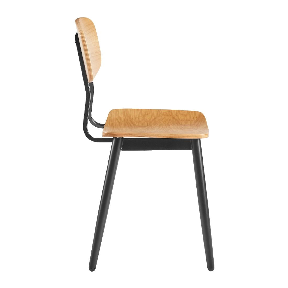 HS738 Juna Side Chair Ply Oak & Black Steel (Pack of 2)