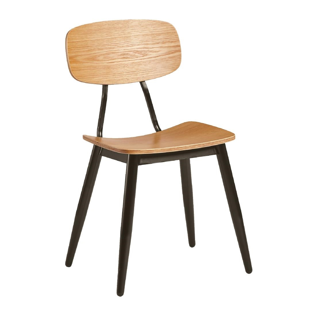 HS738 Juna Side Chair Ply Oak & Black Steel (Pack of 2)