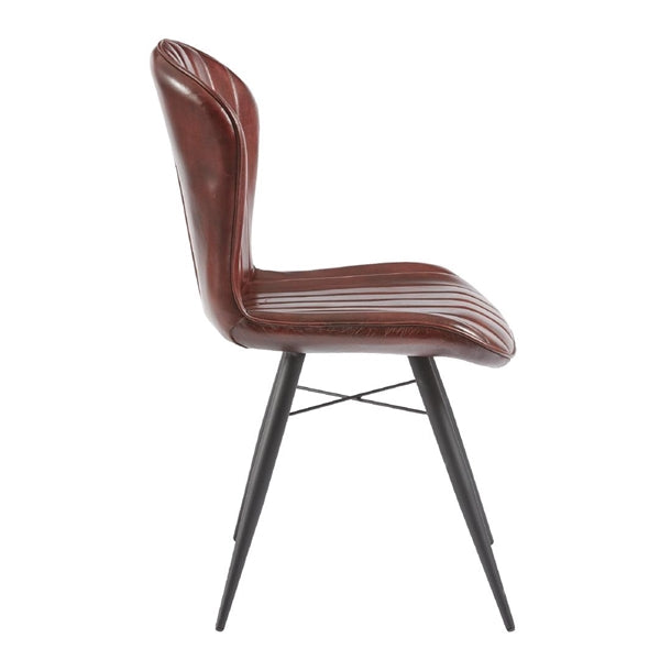 HS749 Lena Side Chair Claret Red leather (Pack of 2)