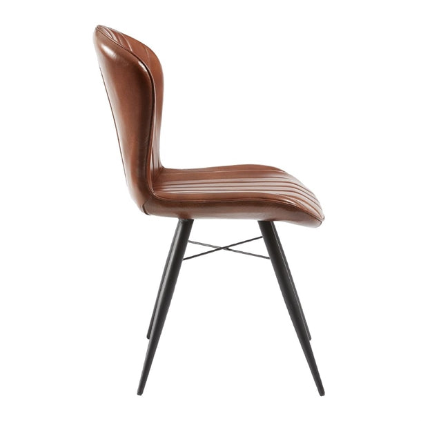 HS750 Lena Side Chair Pecan Brown leather (Pack of 2)