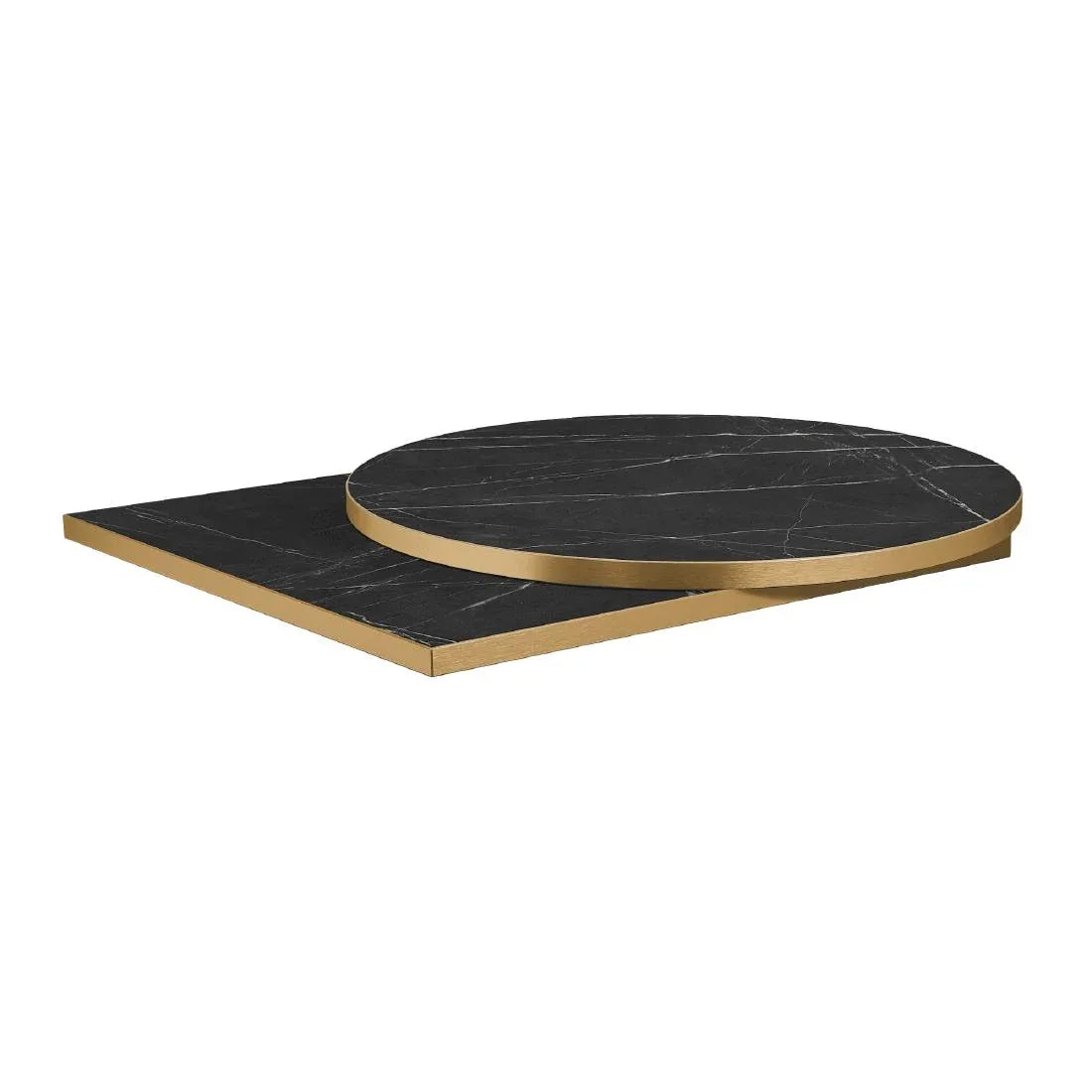 HS757 Omega Round Laminate Table Top Black Marble 800mm - JD Catering Equipment Solutions Ltd