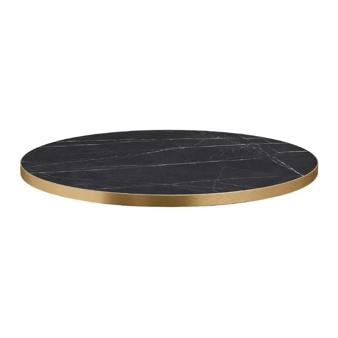 HS753 Omega Round Laminate Table Top Black Marble 600mm - JD Catering Equipment Solutions Ltd