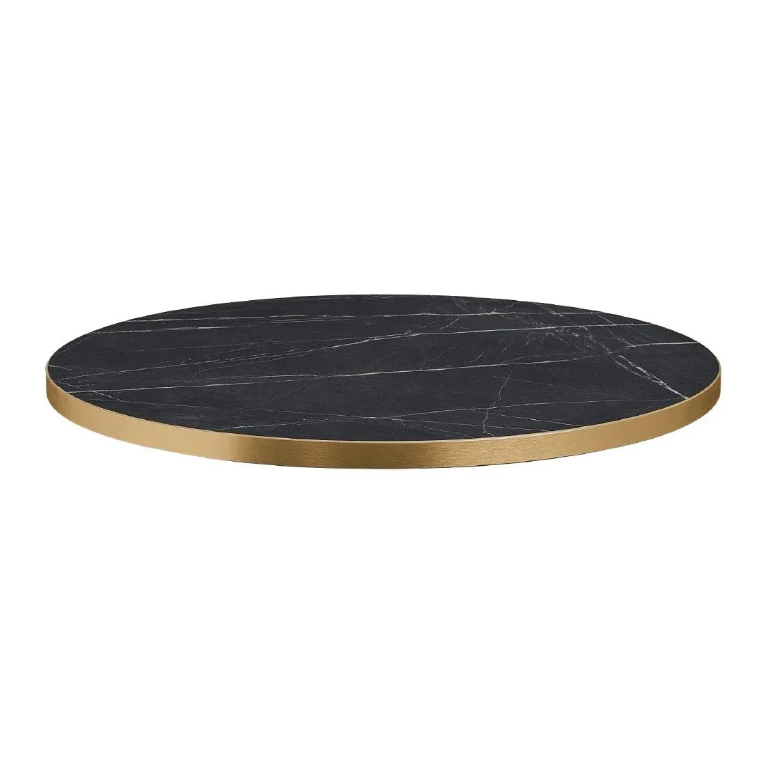 HS755 Omega Round Laminate Table Top Black Marble 700mm - JD Catering Equipment Solutions Ltd