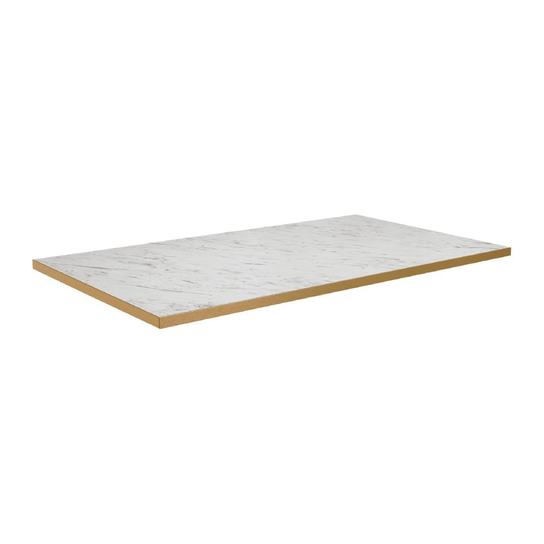 HS759 Omega Rectangular Laminate Table Top White Carrara Marble 1200x700mm