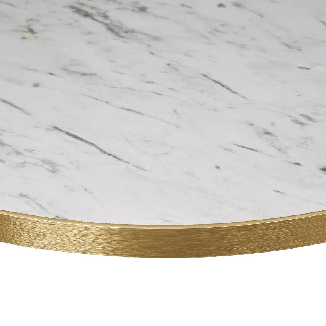 HS764 Omega Round Laminate Table Top White Carrara Marble 800mm - JD Catering Equipment Solutions Ltd