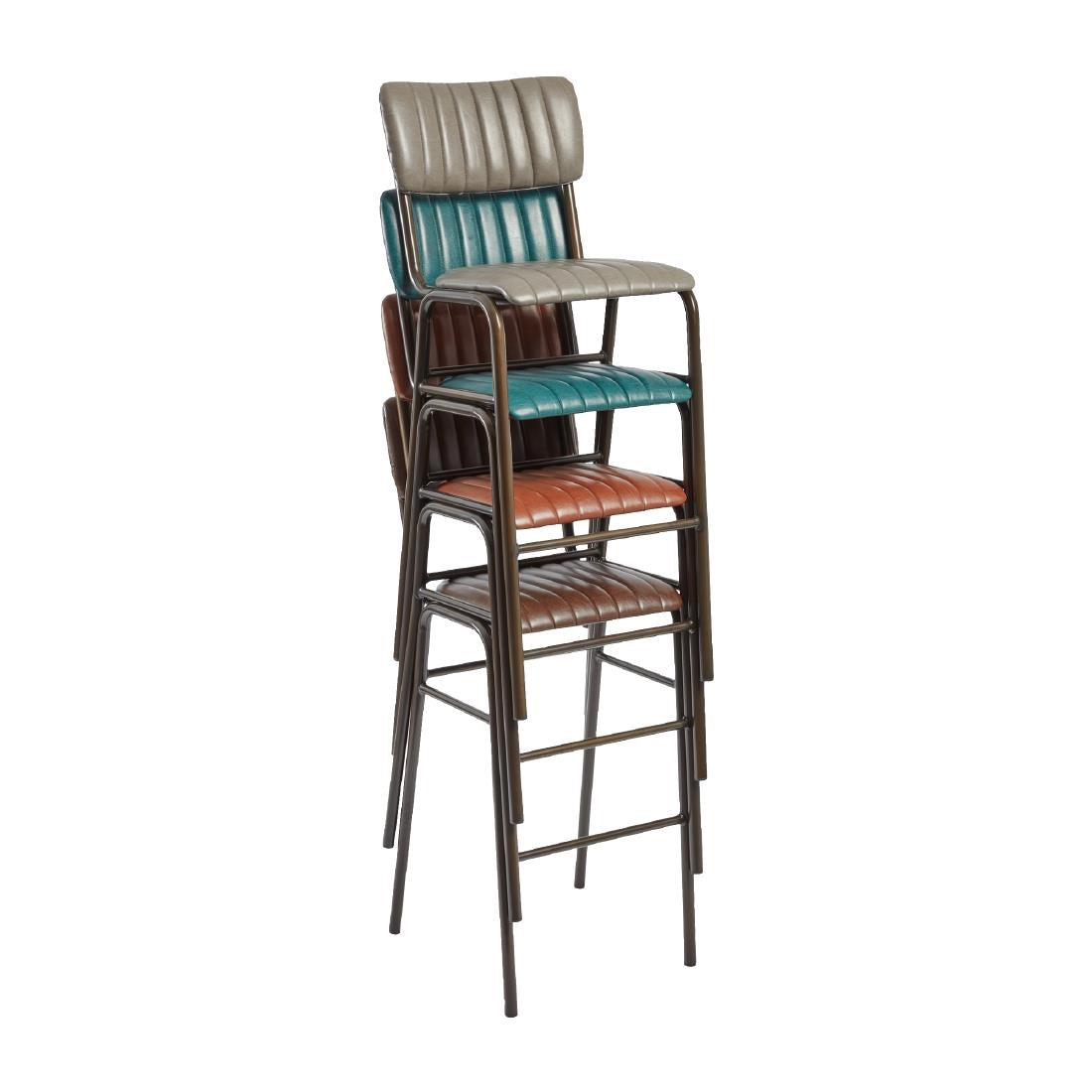 HS783 Tavo Stacking Bar Stool Vintage Black (Pack of 2)