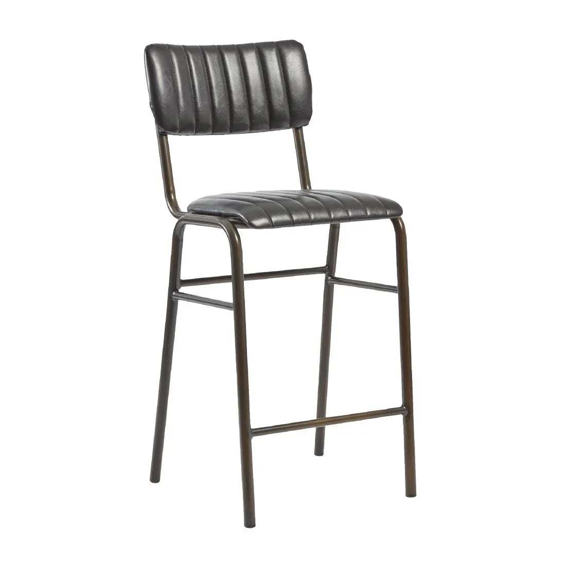 HS789 Tavo Stacking Mid Bar Stool Vintage Black (Pack of 2) - JD Catering Equipment Solutions Ltd