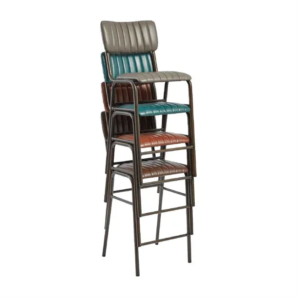 HS793 Tavo Stacking Mid Bar Stool Vintage Tan (Pack of 2) - JD Catering Equipment Solutions Ltd
