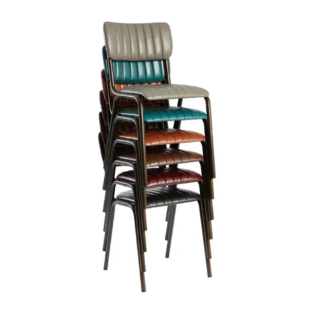 HS796 Tavo Stacking Side Chair Vintage Brown (Pack of 2) - JD Catering Equipment Solutions Ltd