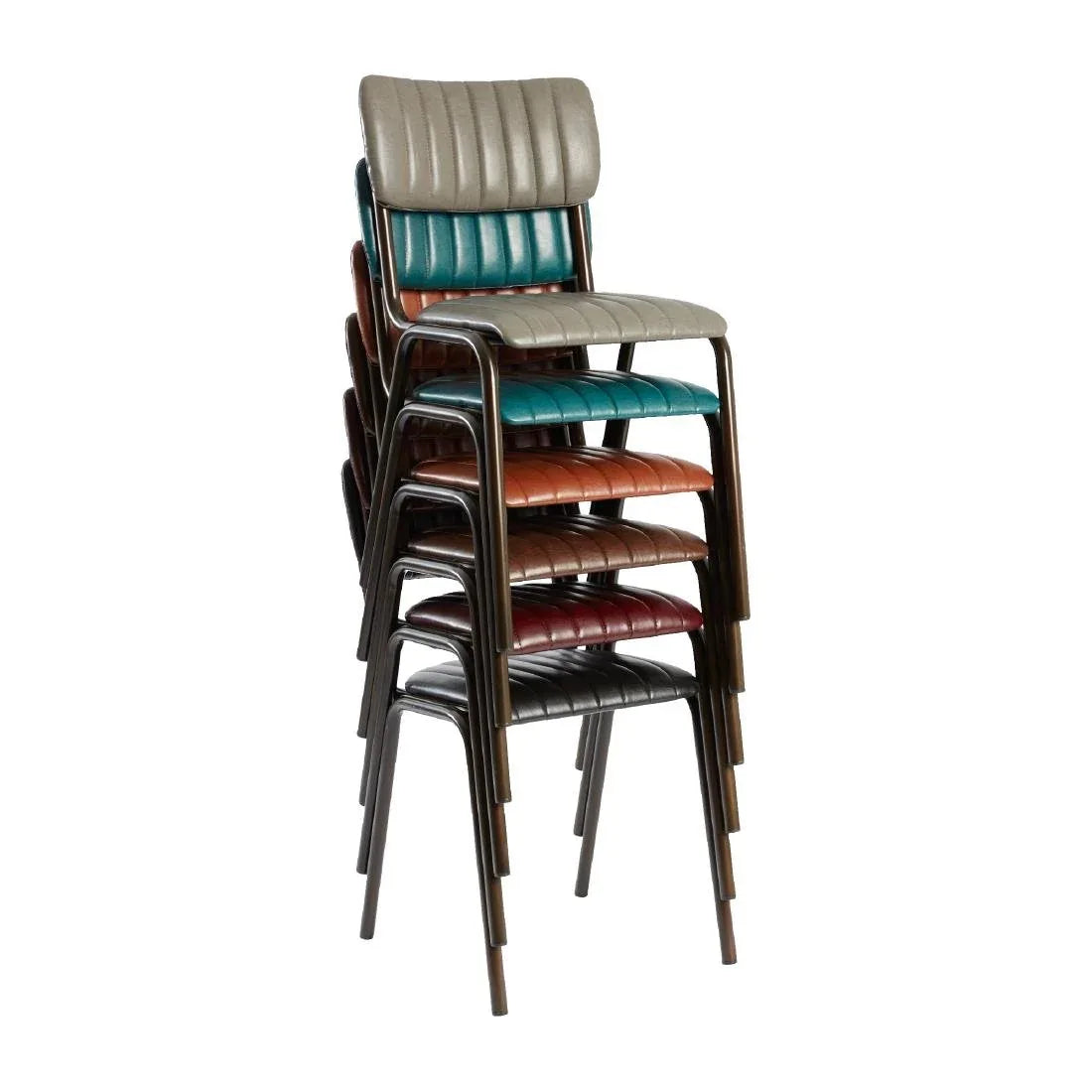 HS799 Tavo Stacking Side Chair Vintage Tan (Pack of 2) - JD Catering Equipment Solutions Ltd
