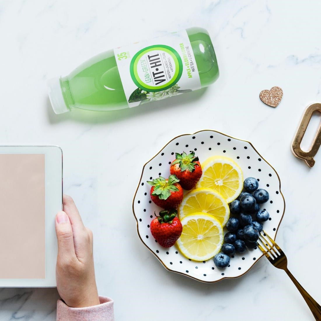 HS822 VITHIT Lean & Green Apple & Elderflower Vitamin Water 500ml (Pack of 12)