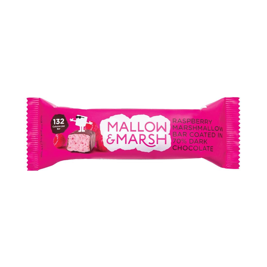 HS832 Mallow & Marsh Marshmallow Raspberry & Dark Chocolate Bars 35g (Pack of 12)