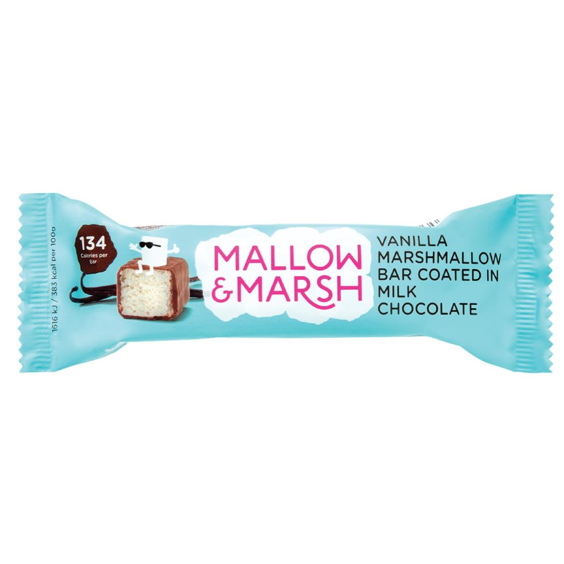 HS833 Mallow & Marsh Marshmallow Vanilla & Milk Chocolate Bars 35g (Pack of 12)