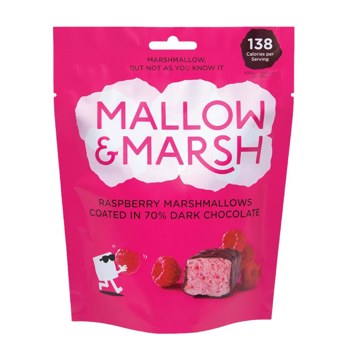 HS836 Mallow & Marsh Raspberry Marshmallow Pouches 100g (Pack of 6)