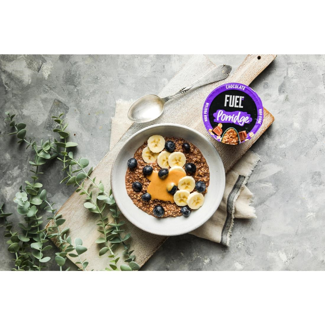 HS843 FUEL 10K Chocolate Porridge Pots 70g (Pack of 8)