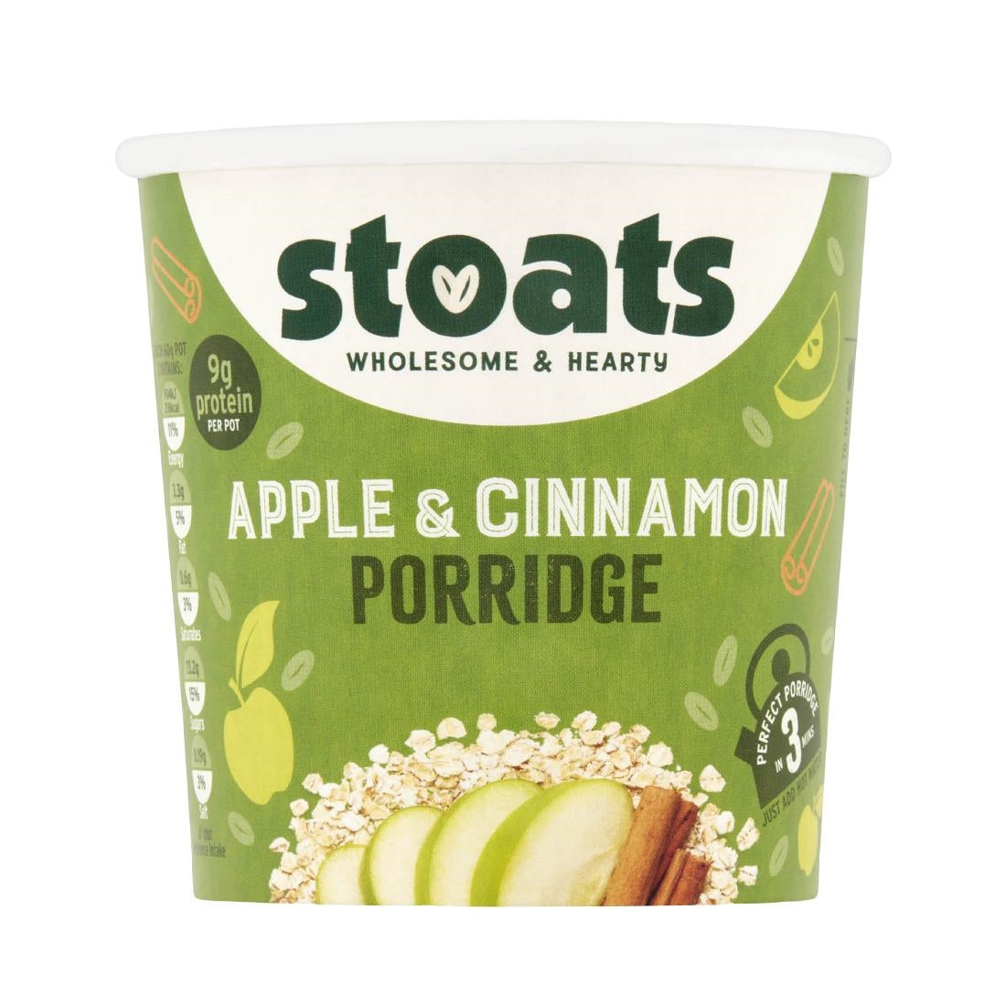 HS851 Stoats Apple & Cinnamon Porridge Pots 60g (Pack of 16)