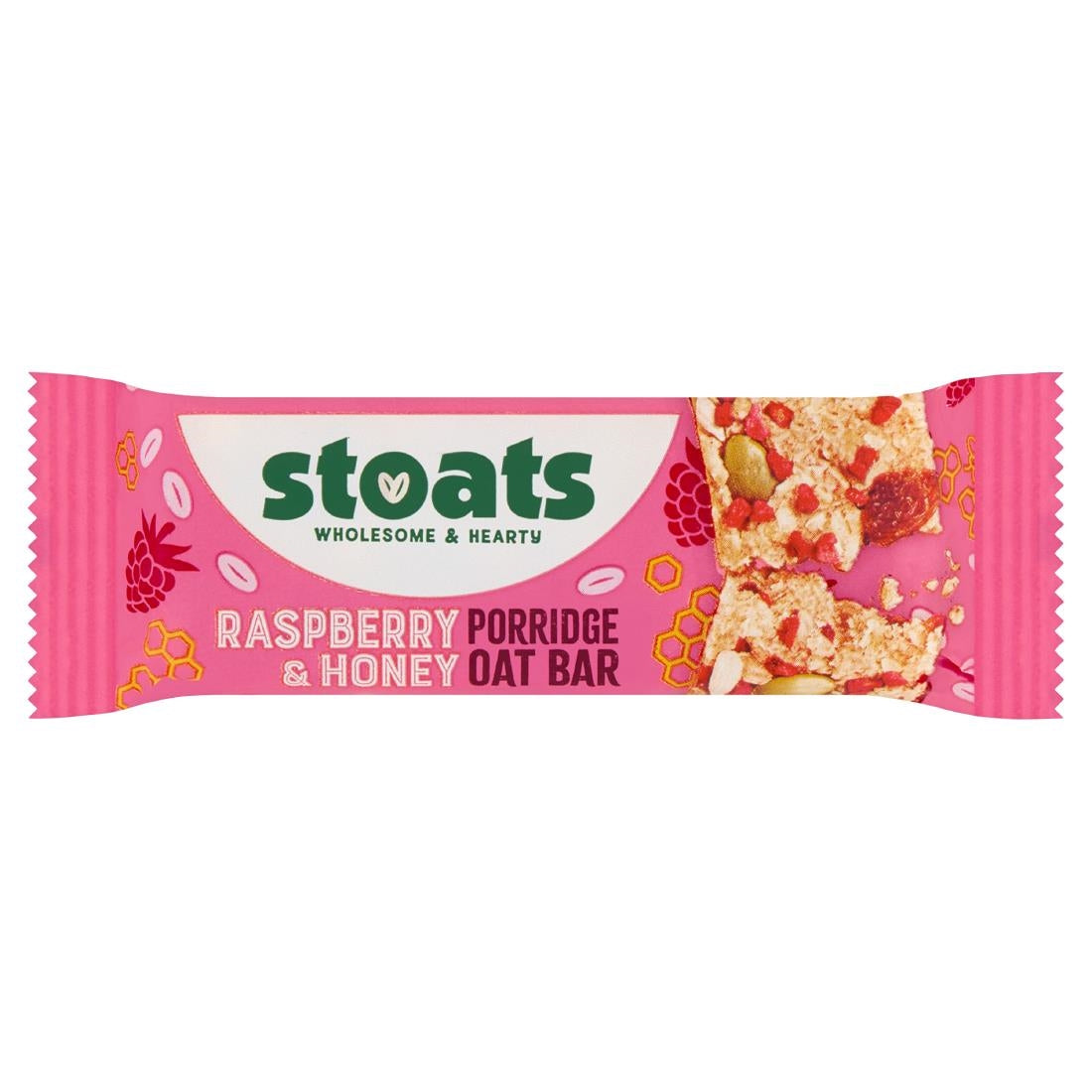 HS855 Stoats Raspberry & Honey Oat Bars 42g (Pack of 24)