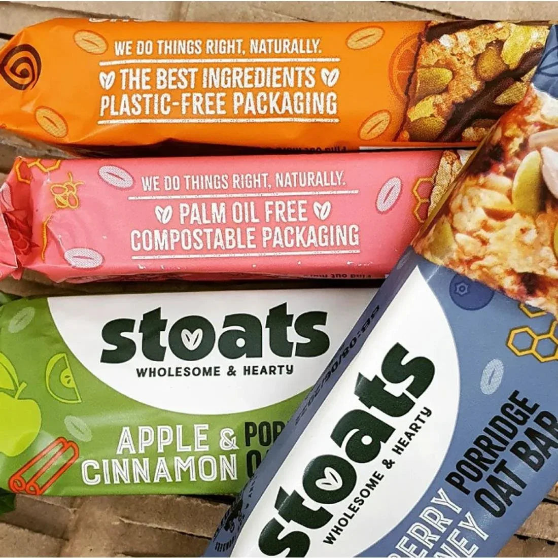 HS858 Stoats Apple & Cinnamon Oat Bars 42g (Pack of 24) - JD Catering Equipment Solutions Ltd