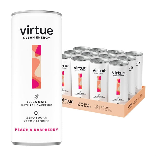 HS865 Virtue Yerba Mate - Peach and Rasberry 250ml (Pack of 12)