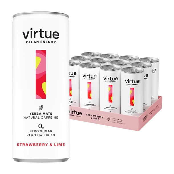 HS866 Virtue Yerba Mate - Strawberry & Lime 250ml (Pack of 12)