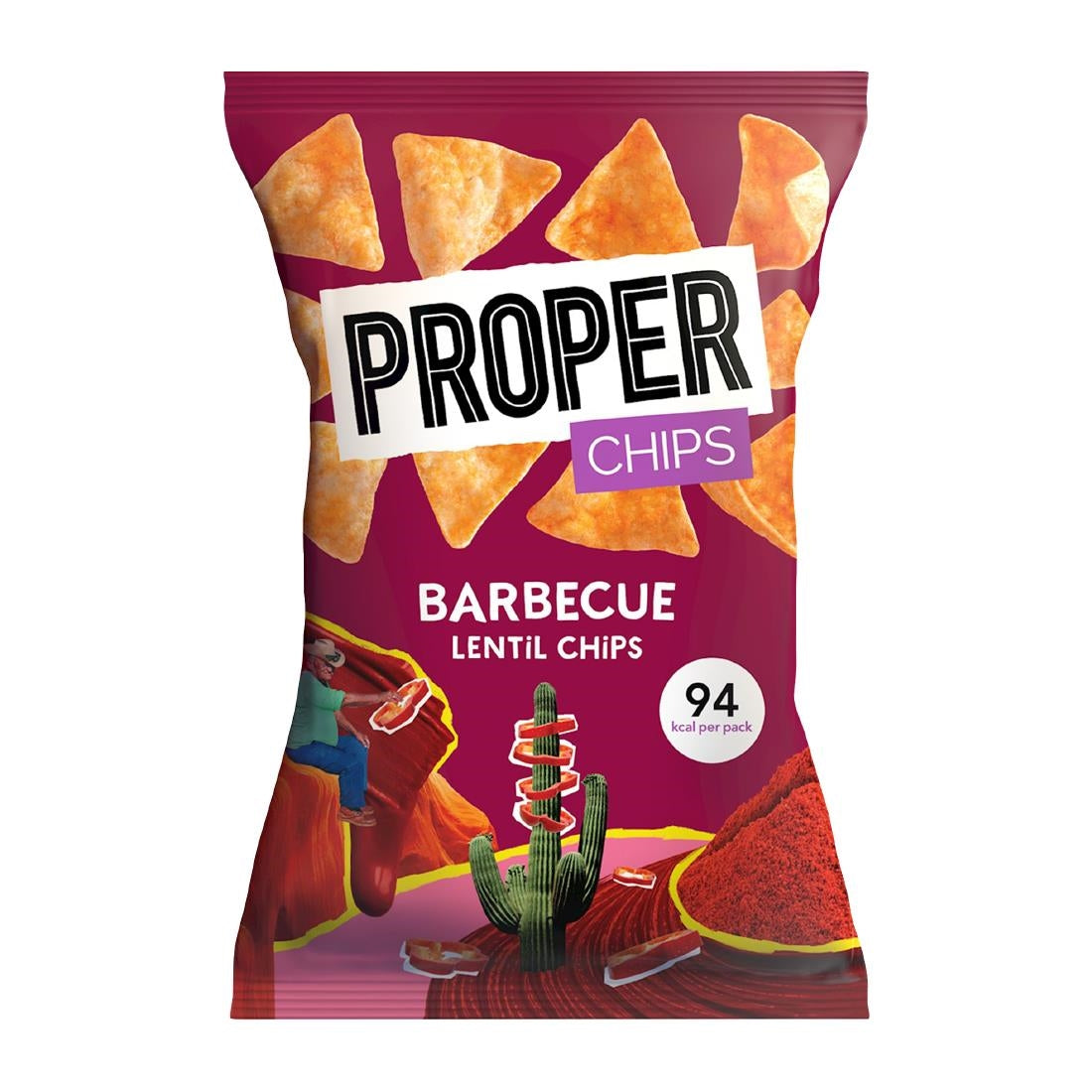HS872 Properchips Impulse BBQ Lentil Chips 20g (Pack of 24)