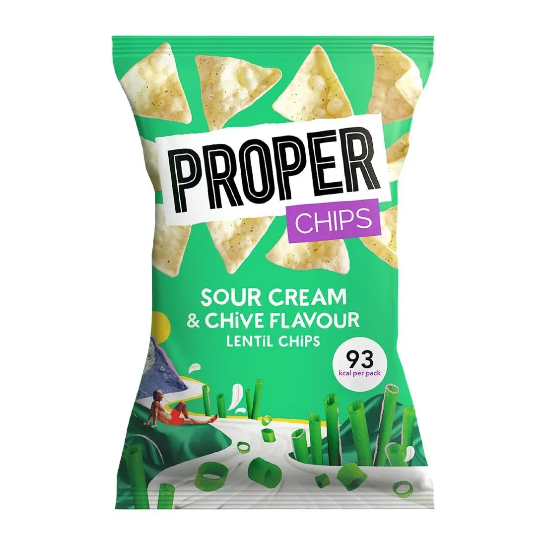 HS873 Properchips Impulse Sour Cream & Chive Lentil Chips 20g (Pack of 24) - JD Catering Equipment Solutions Ltd