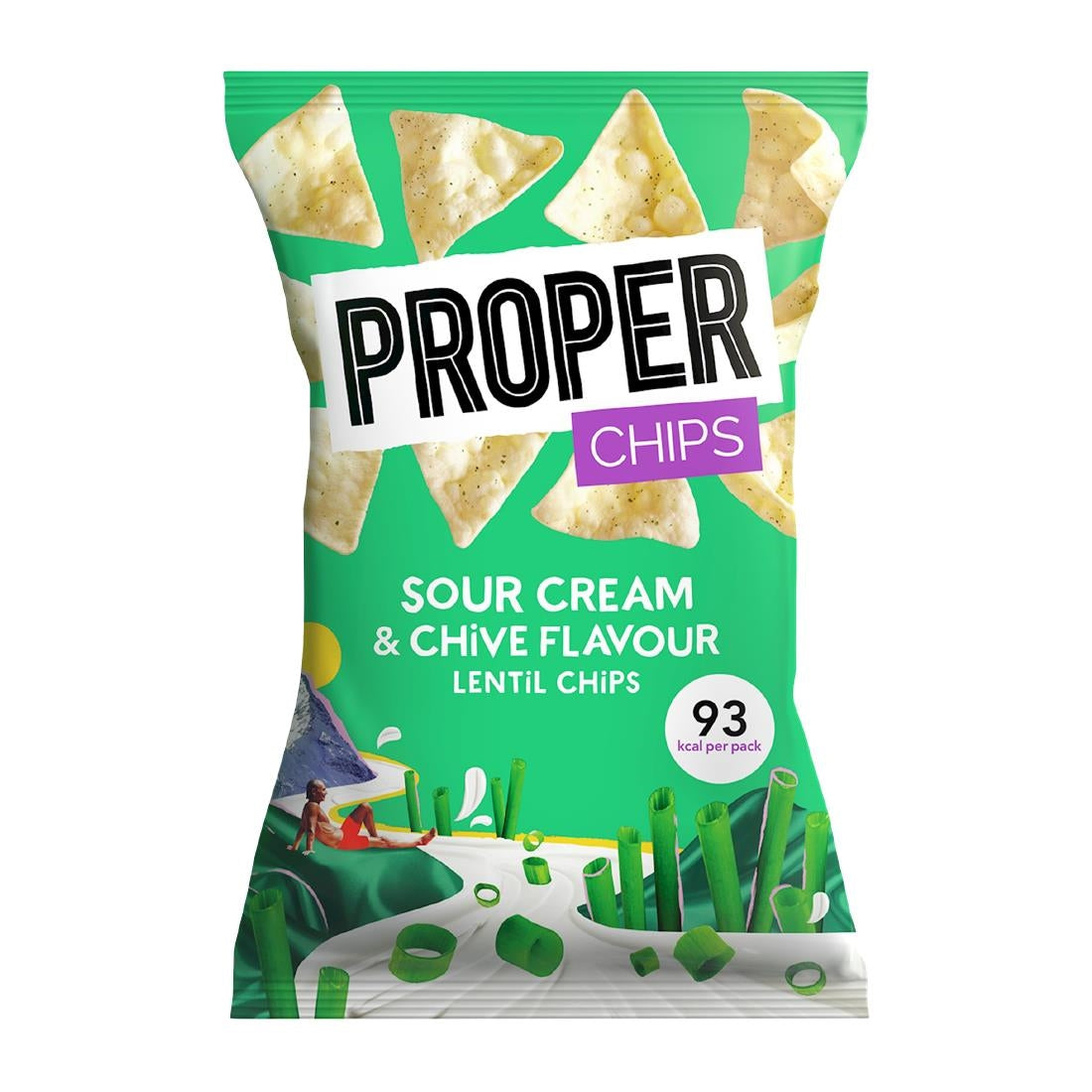 HS873 Properchips Impulse Sour Cream & Chive Lentil Chips 20g (Pack of 24)