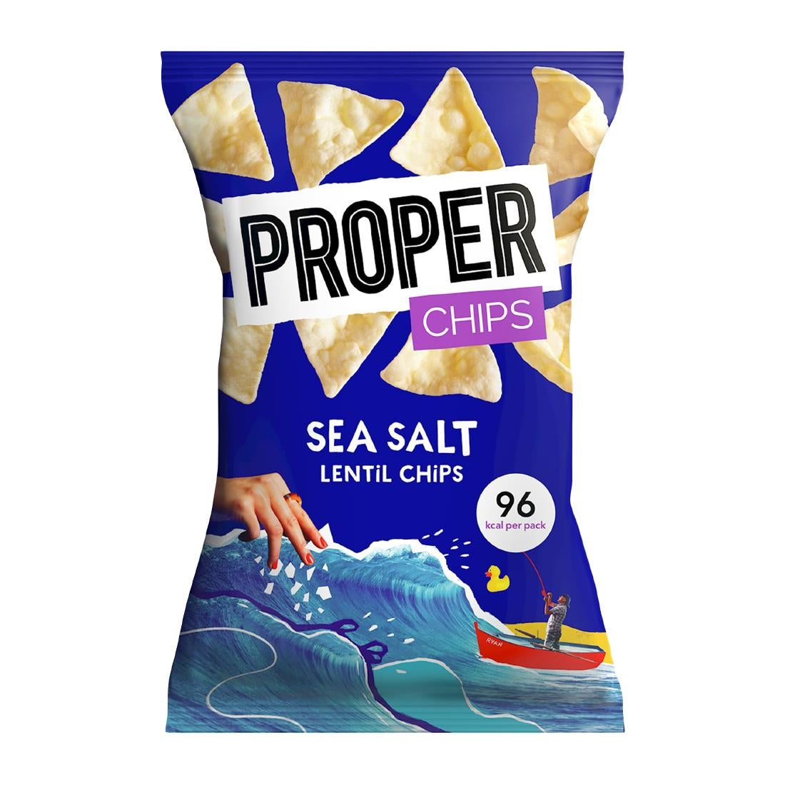 HS875 Properchips Impulse Sea Salt Lentil Chips 20g (Pack of 24)