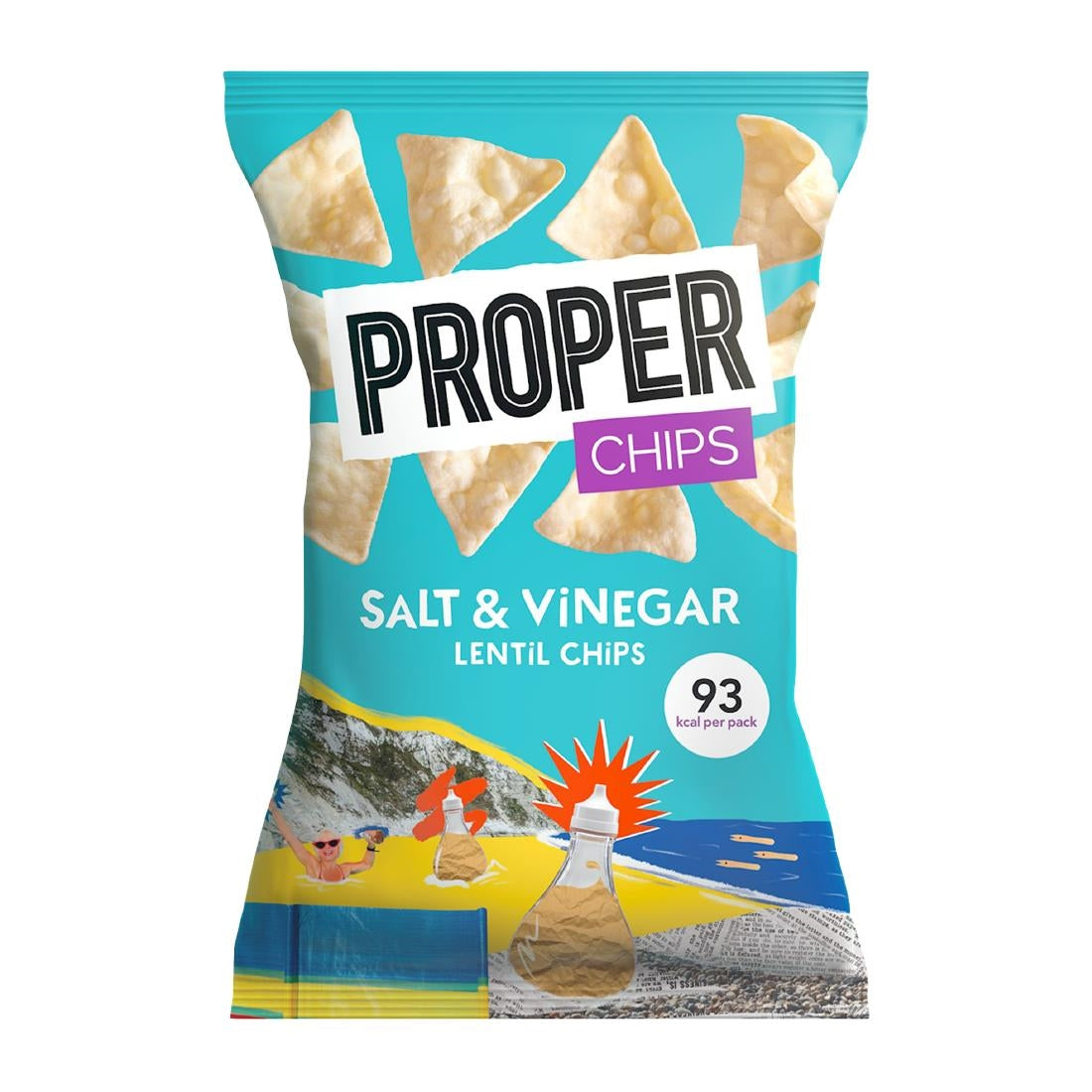 HS876 Properchips Impulse Salt & Vinegar Lentil Chips 20g (Pack of 24)