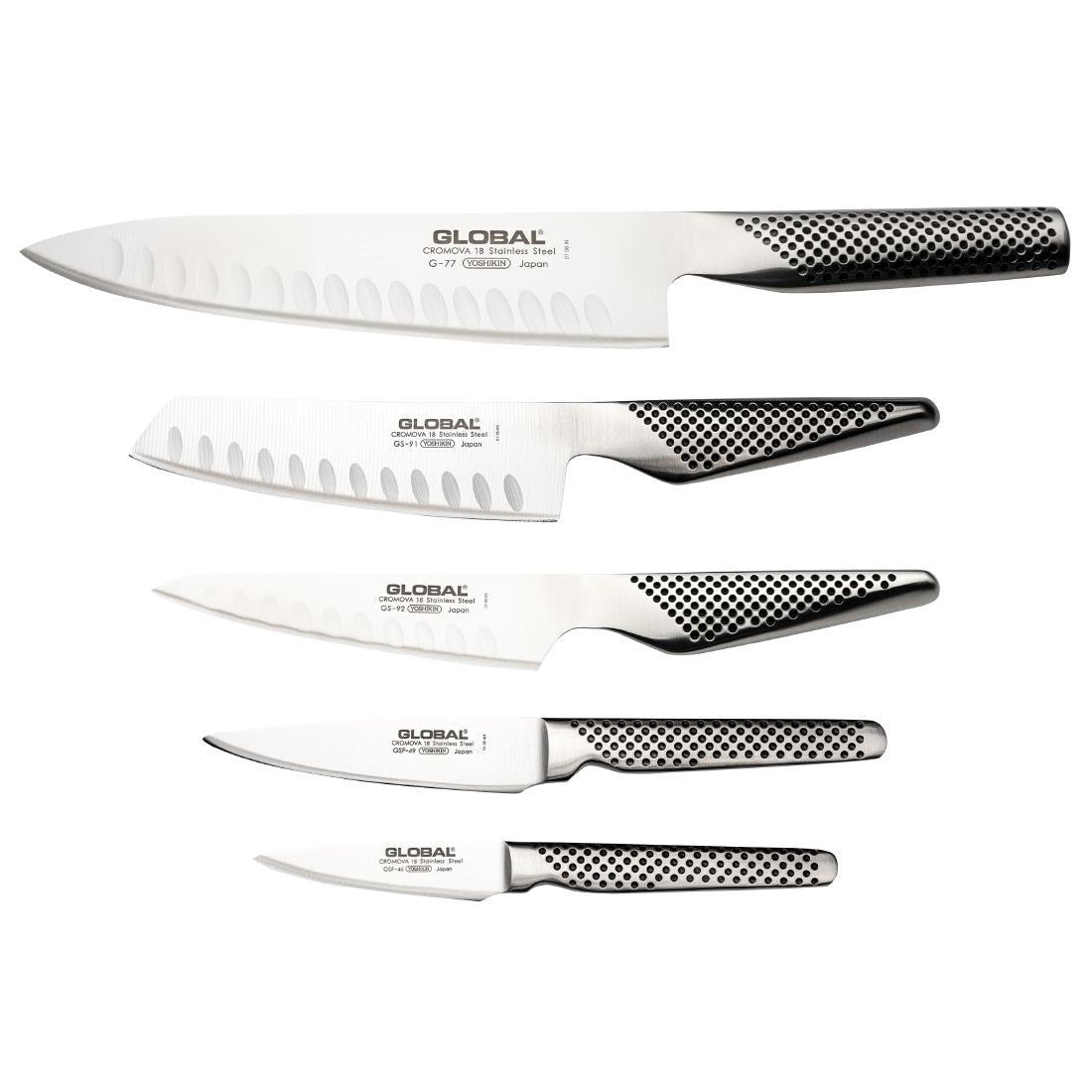 HS887 Global 5 Piece Knife Set with Block G-525/NB
