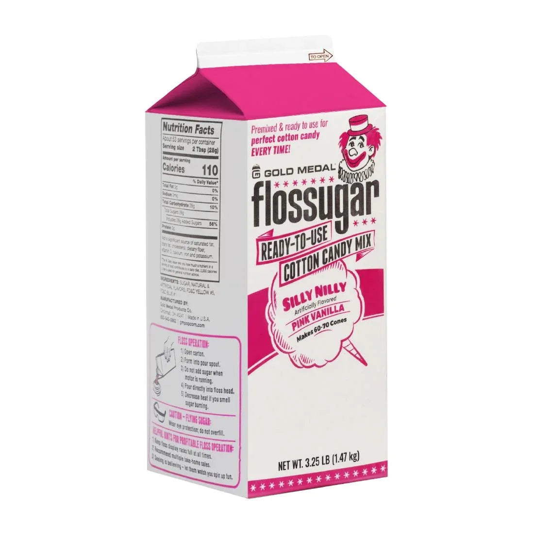 HS987 Flossugar Pink Vanilla Ready to Use Cotton Candy Mix 1.47kg