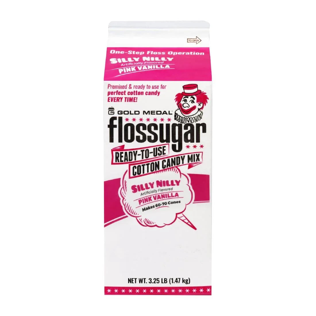 HS987 Flossugar Pink Vanilla Ready to Use Cotton Candy Mix 1.47kg