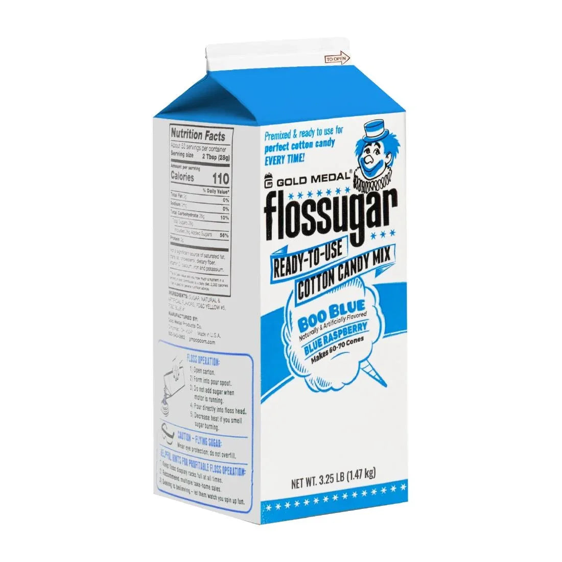 HS988 Flossugar Blue Raspberry Ready to Use Cotton Candy Mix 1.47kg