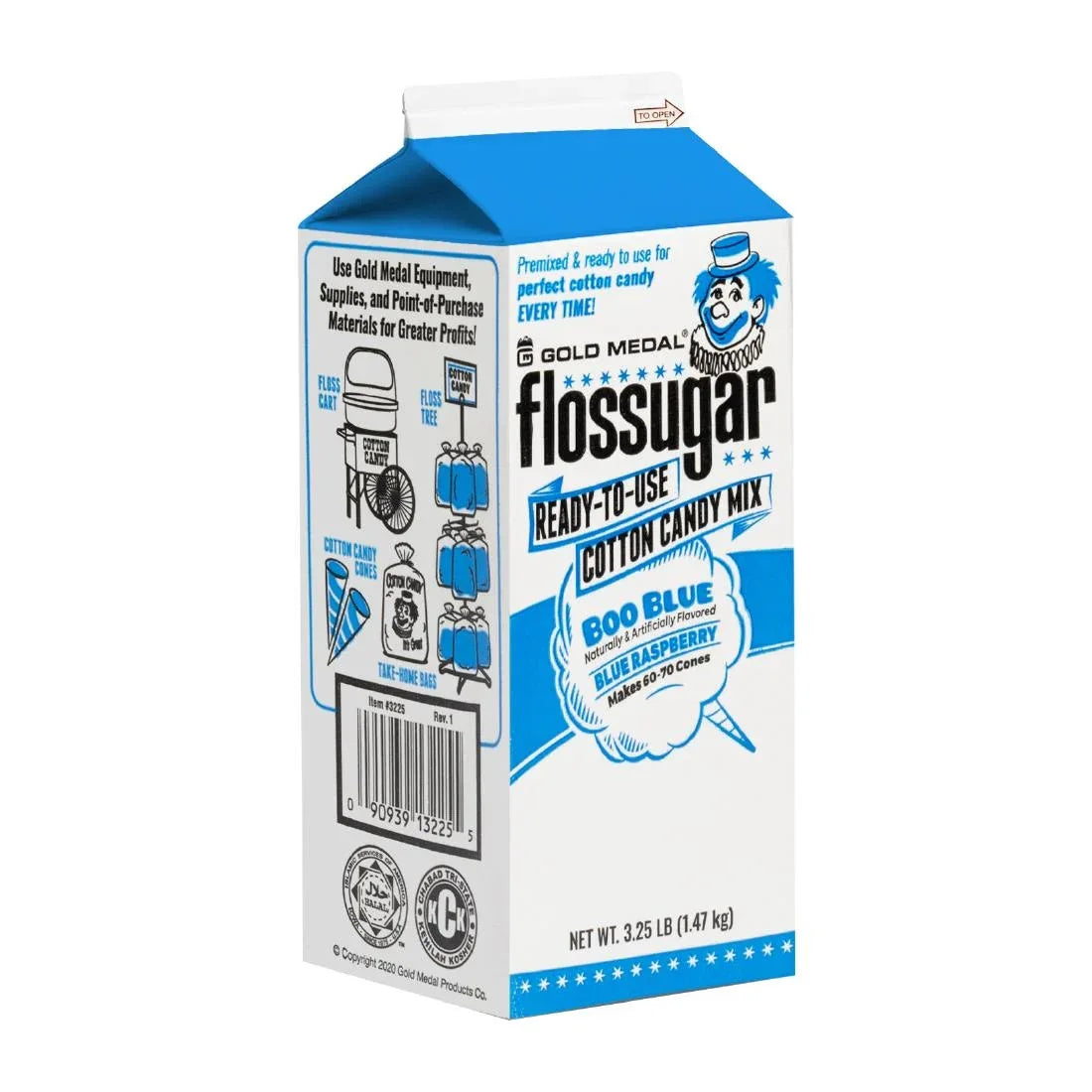 HS988 Flossugar Blue Raspberry Ready to Use Cotton Candy Mix 1.47kg