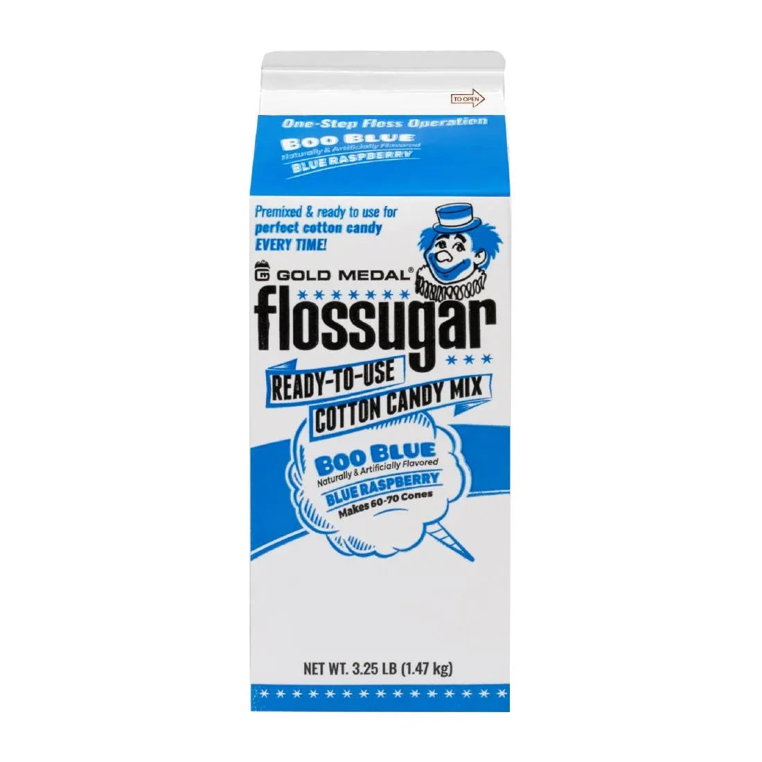 HS988 Flossugar Blue Raspberry Ready to Use Cotton Candy Mix 1.47kg