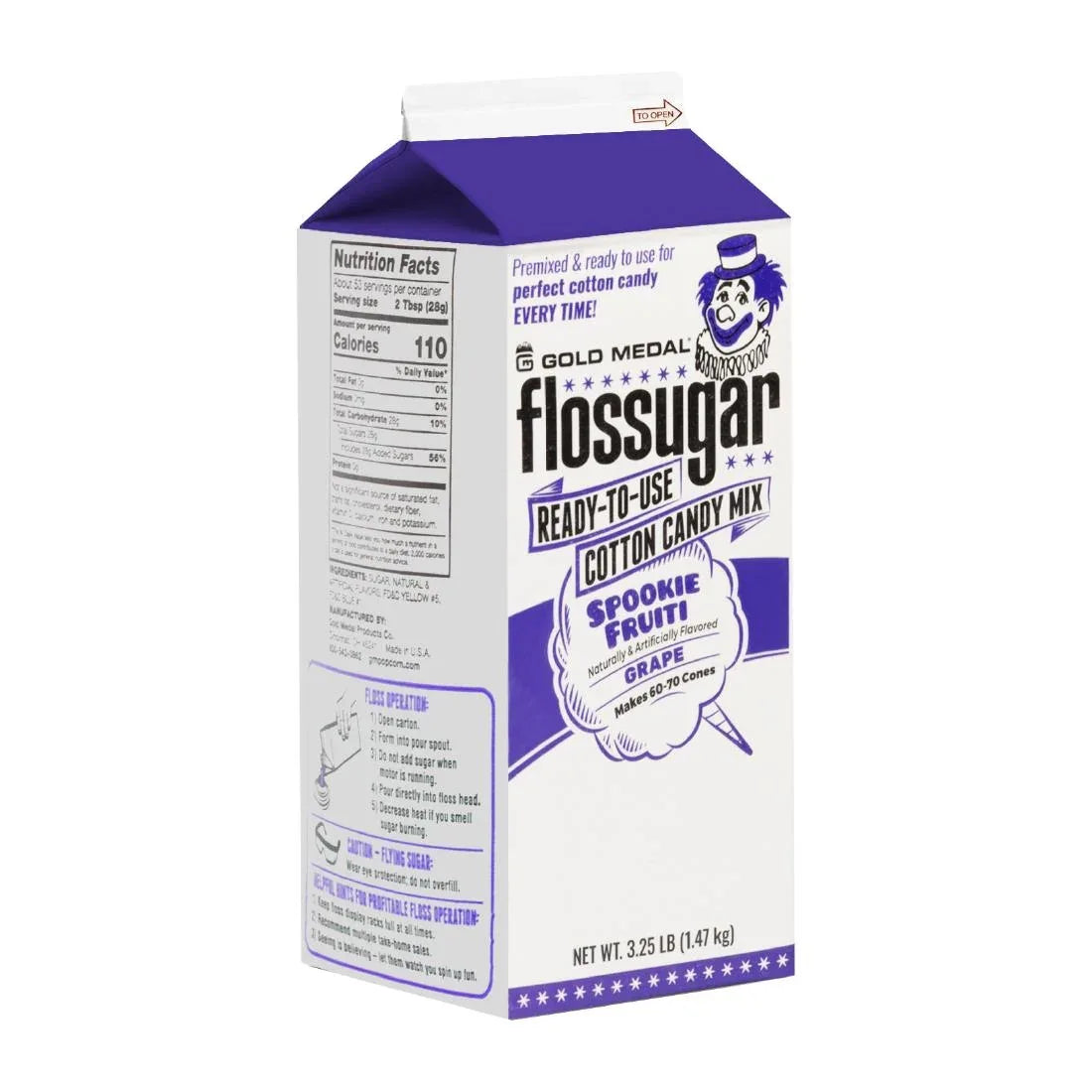 HS989 Flossugar Grape Ready to Use Cotton Candy Mix 1.47kg